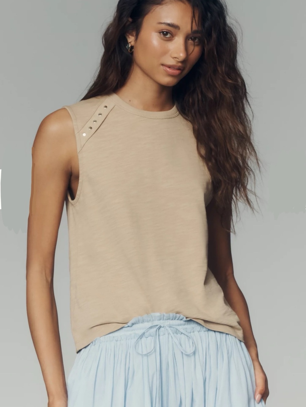 NWT Anthro Nation LA 100% Cotton Davina Tank in Toffee, Large